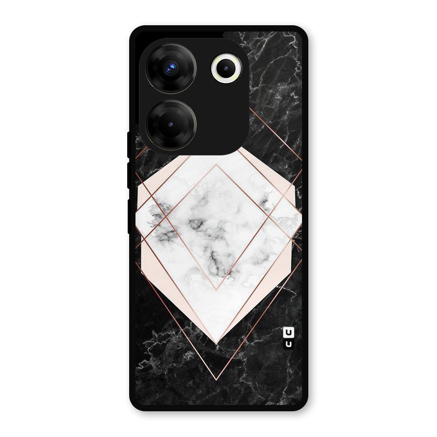 Marble Texture Print Metal Back Case for Tecno Camon 20