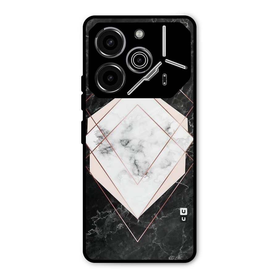 Marble Texture Print Metal Back Case for Tecno Pova 6 Pro