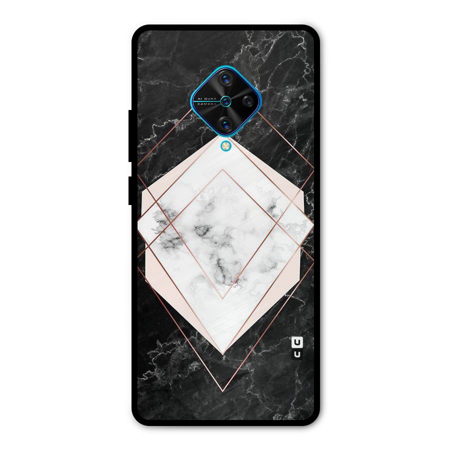 Marble Texture Print Metal Back Case for Vivo S1 Pro