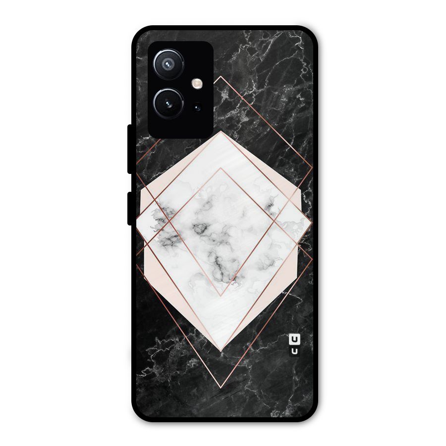 Marble Texture Print Metal Back Case for Vivo T1 5G