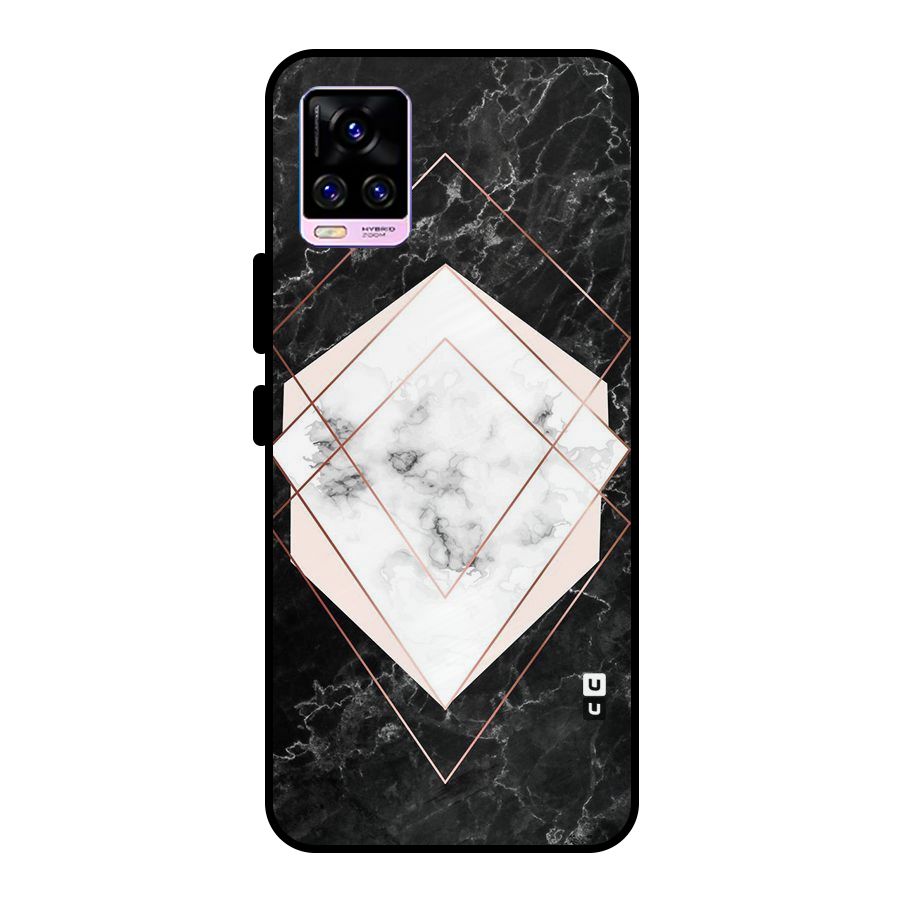 Marble Texture Print Metal Back Case for Vivo V20 Pro