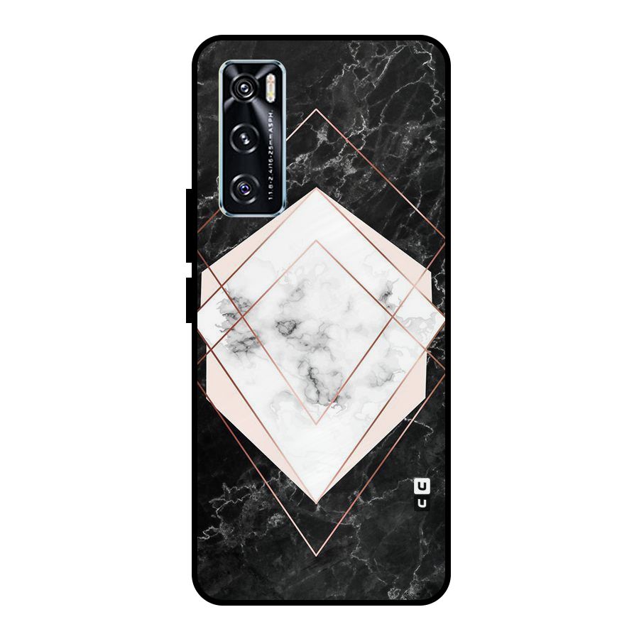 Marble Texture Print Metal Back Case for Vivo V20 SE