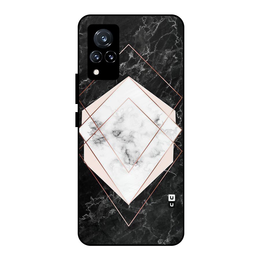 Marble Texture Print Metal Back Case for Vivo V21 5G