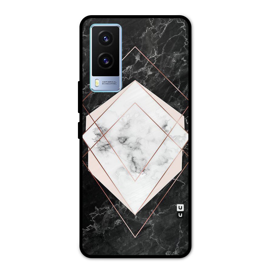 Marble Texture Print Metal Back Case for Vivo V21e 5G