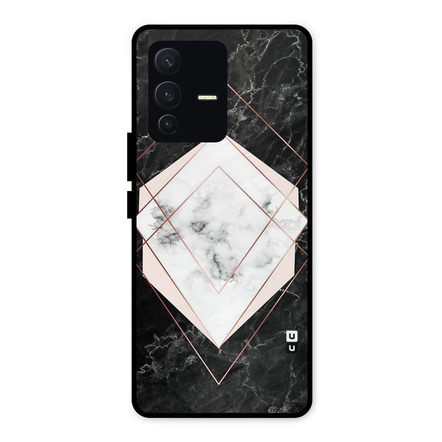 Marble Texture Print Metal Back Case for Vivo V23 5G