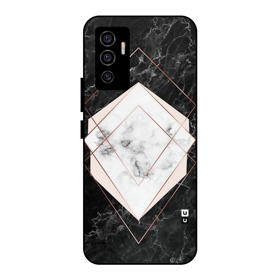 Marble Texture Print Metal Back Case for Vivo V23e