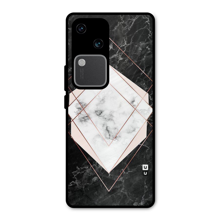 Marble Texture Print Metal Back Case for Vivo V30