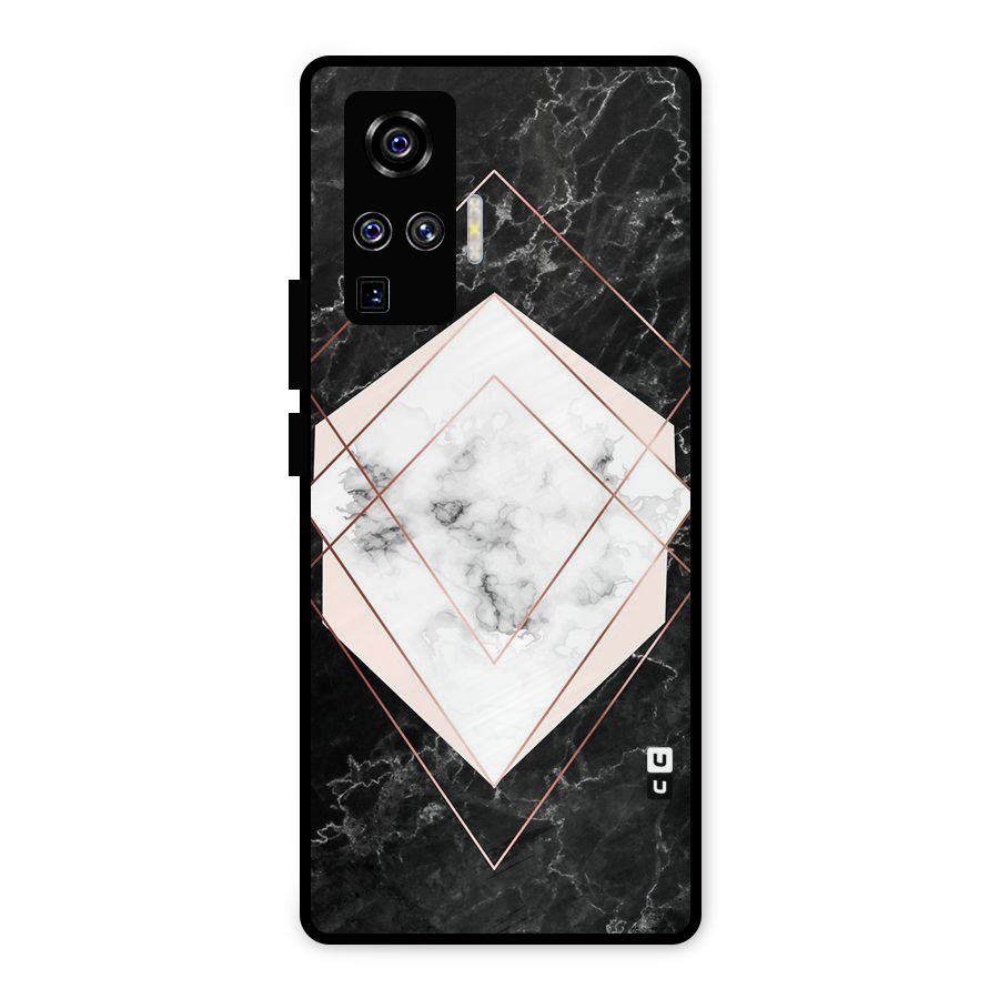 Marble Texture Print Metal Back Case for Vivo X50 Pro