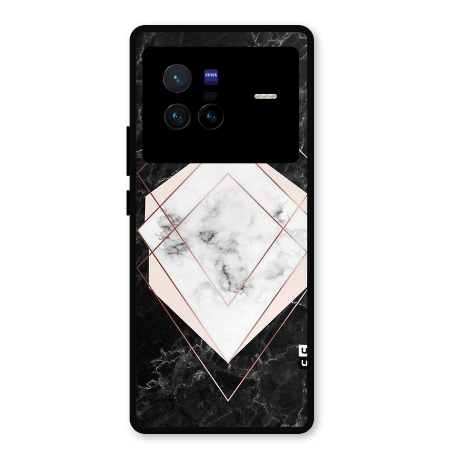Marble Texture Print Metal Back Case for Vivo X80