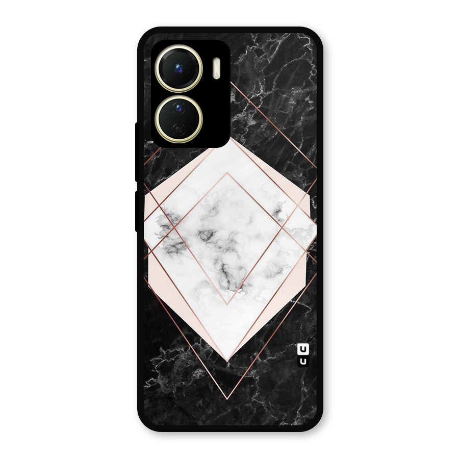 Marble Texture Print Metal Back Case for Vivo Y16