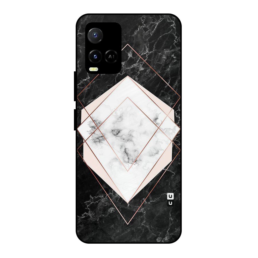 Marble Texture Print Metal Back Case for Vivo Y21