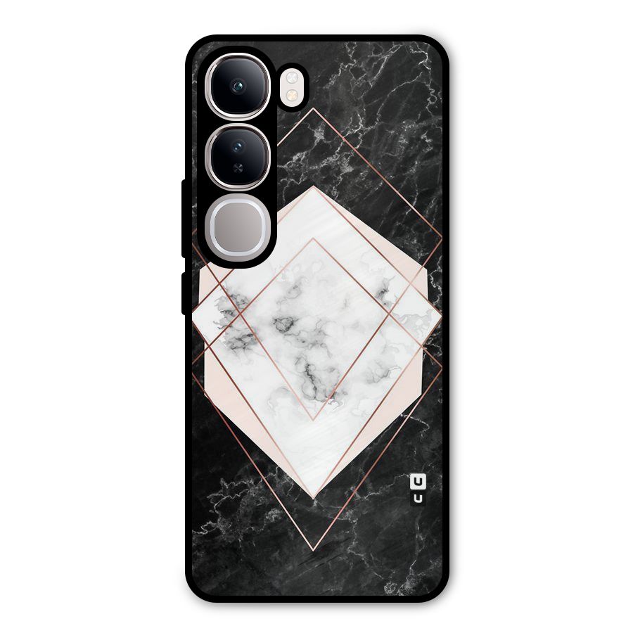 Marble Texture Print Metal Back Case for Vivo Y300