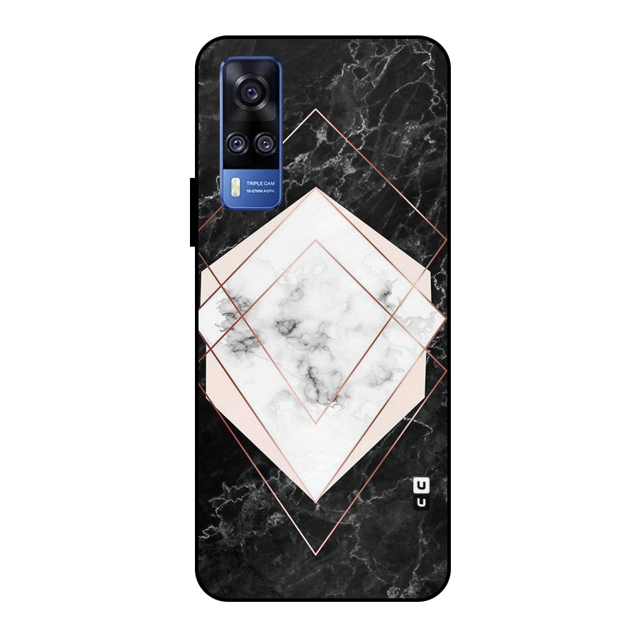 Marble Texture Print Metal Back Case for Vivo Y51