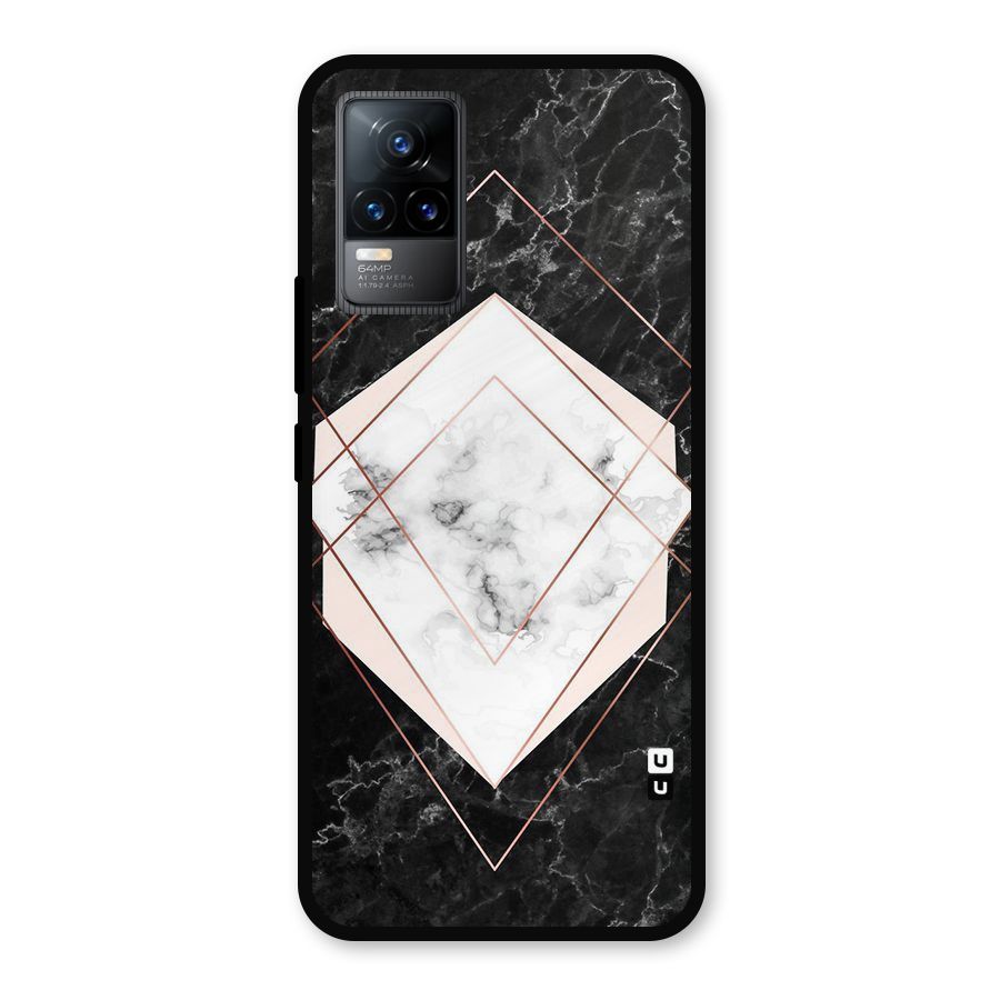 Marble Texture Print Metal Back Case for Vivo Y73