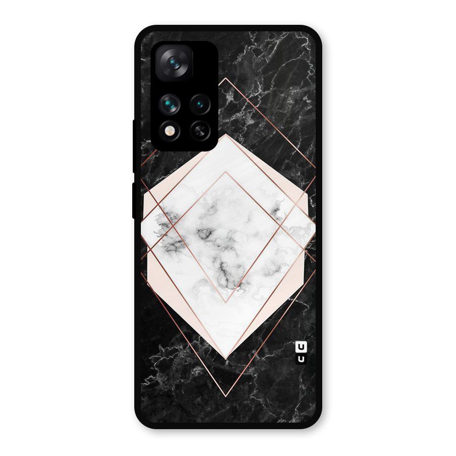 Marble Texture Print Metal Back Case for Xiaomi 11i Hypercharge 5G