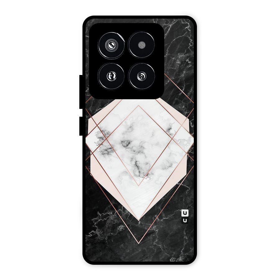 Marble Texture Print Metal Back Case for Xiaomi 14 Pro