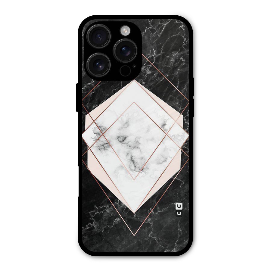 Marble Texture Print Metal Back Case for iPhone 16 Pro Max