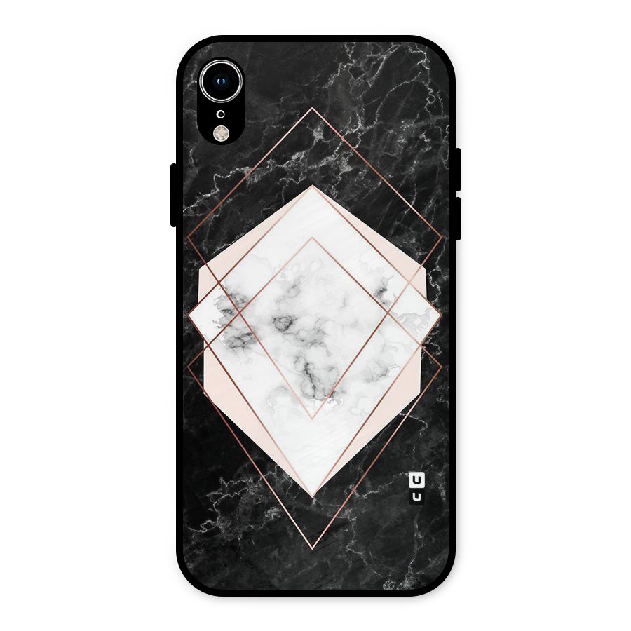 Marble Texture Print Metal Back Case for iPhone XR