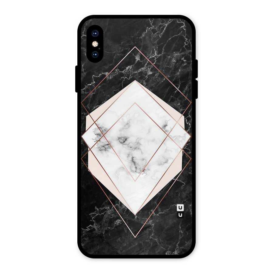 Marble Texture Print Metal Back Case for iPhone XS Max