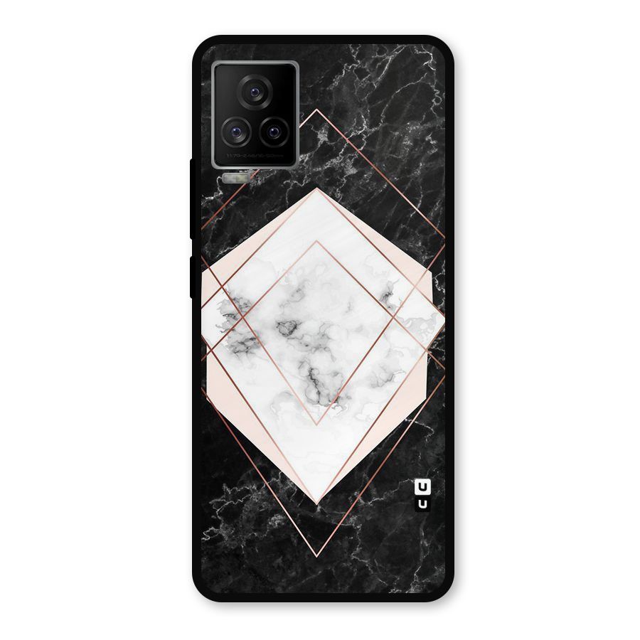 Marble Texture Print Metal Back Case for iQOO 7 Legend 5G