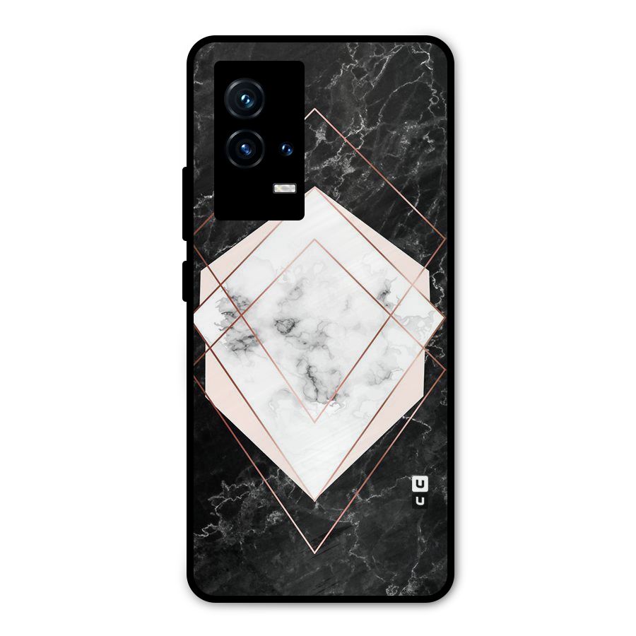 Marble Texture Print Metal Back Case for iQOO 9 5G