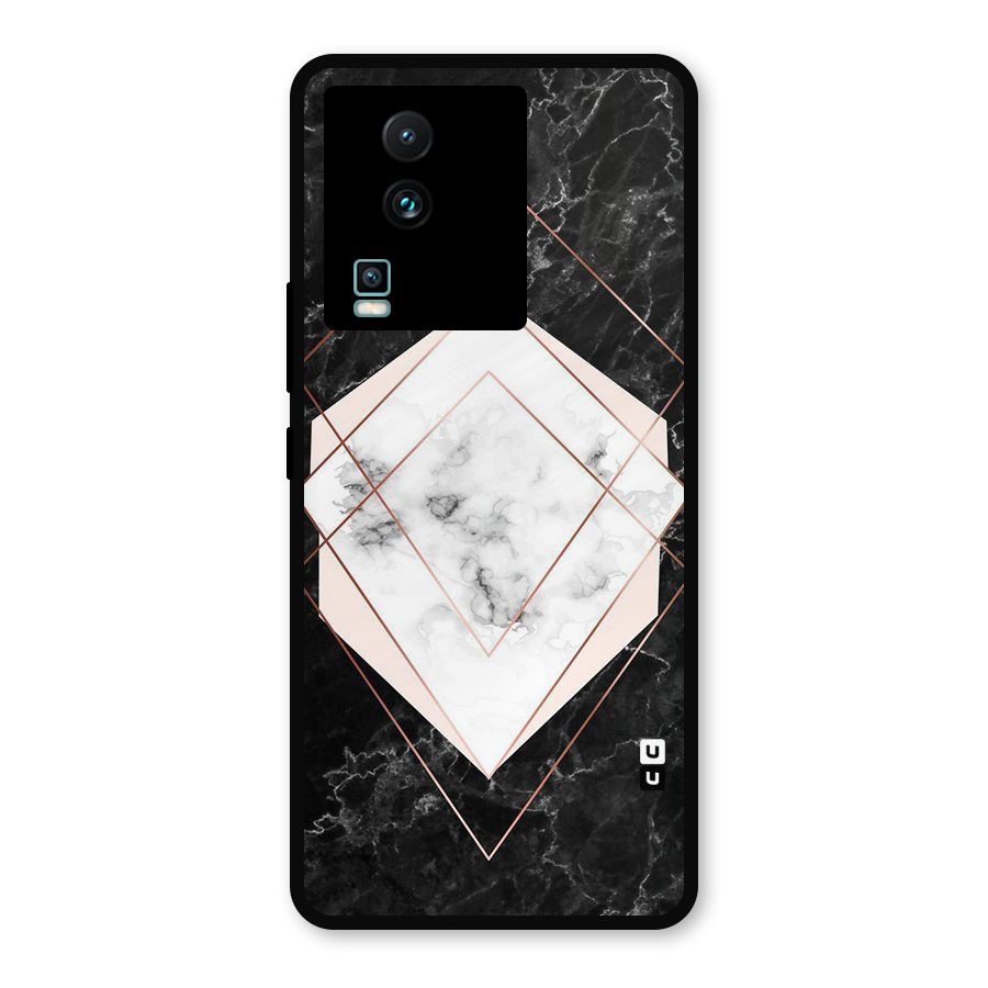 Marble Texture Print Metal Back Case for iQOO Neo 7