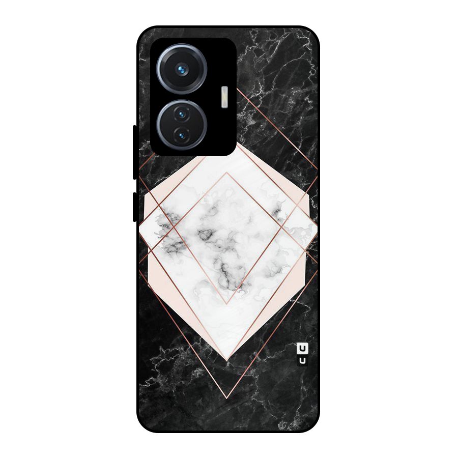 Marble Texture Print Metal Back Case for iQOO Z6 44W