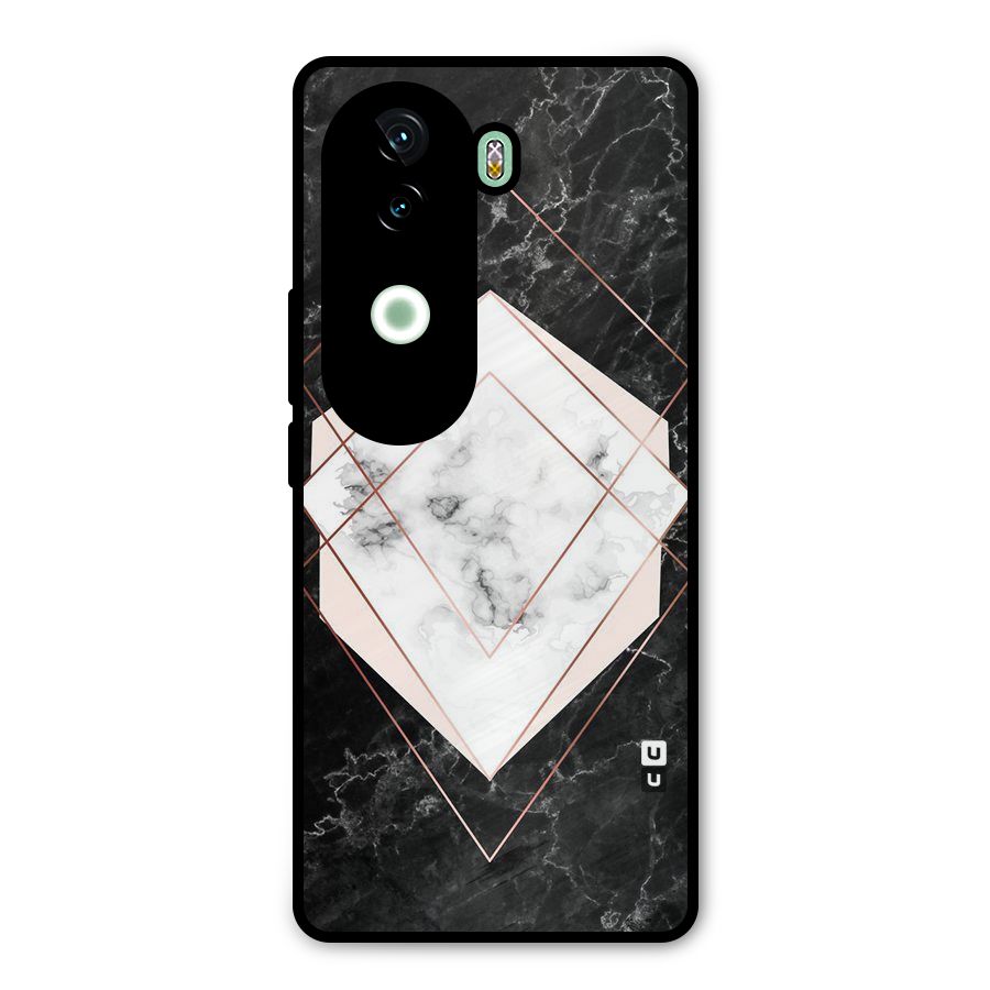 Marble Texture Print Metal Back Case for iQOO Z9s