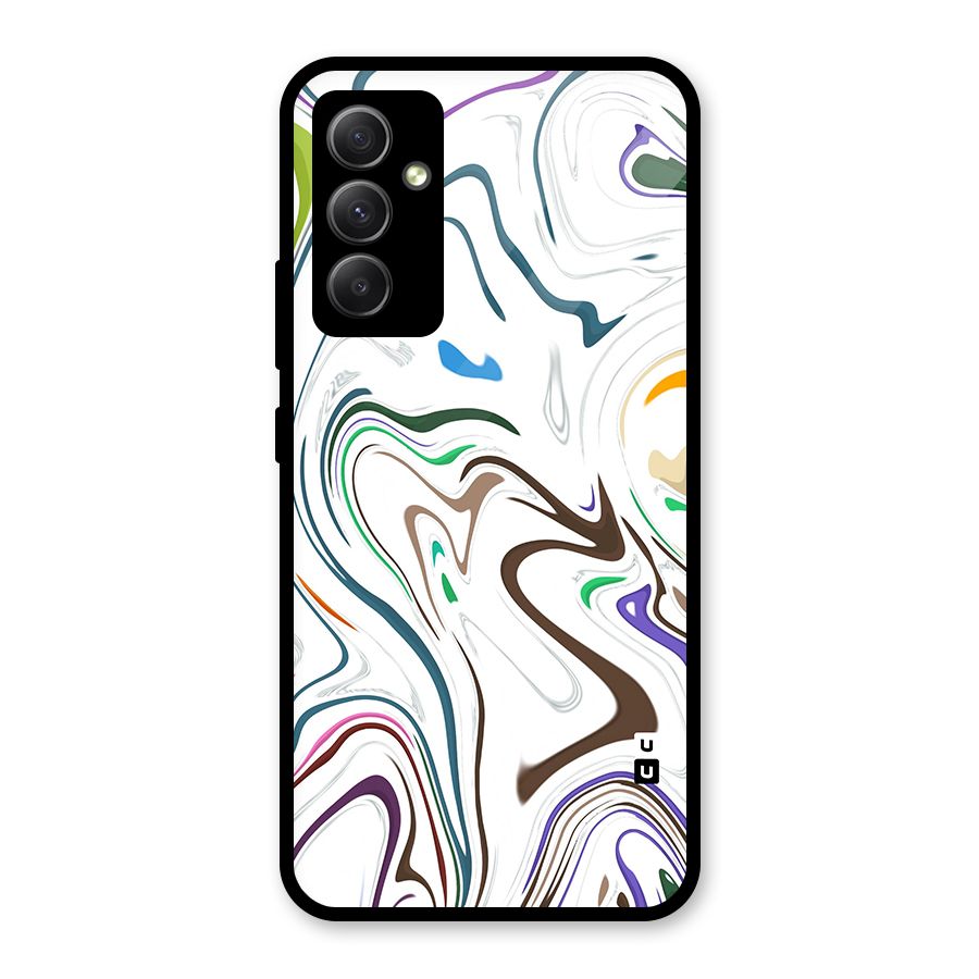 Marbled Printed Art Glass Back Case for Galaxy A34