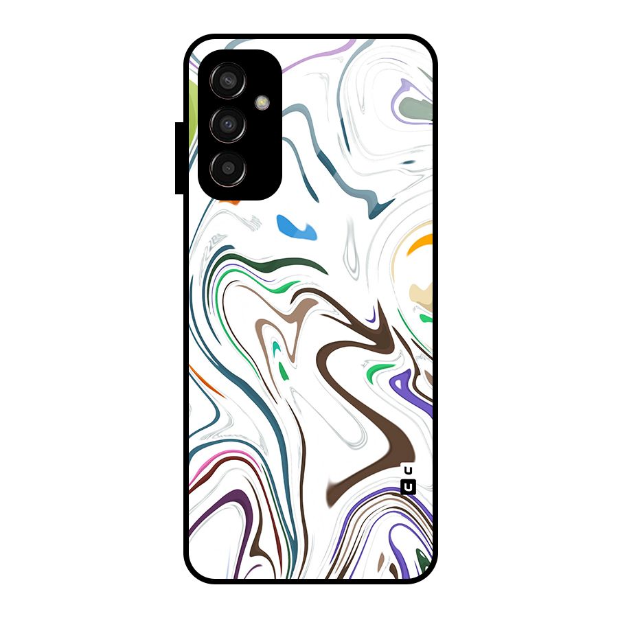 Marbled Printed Art Glass Back Case for Galaxy F13