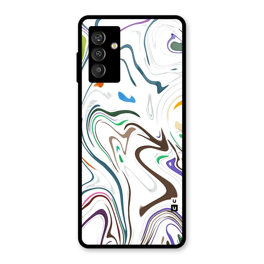 Marbled Printed Art Glass Back Case for Galaxy M13