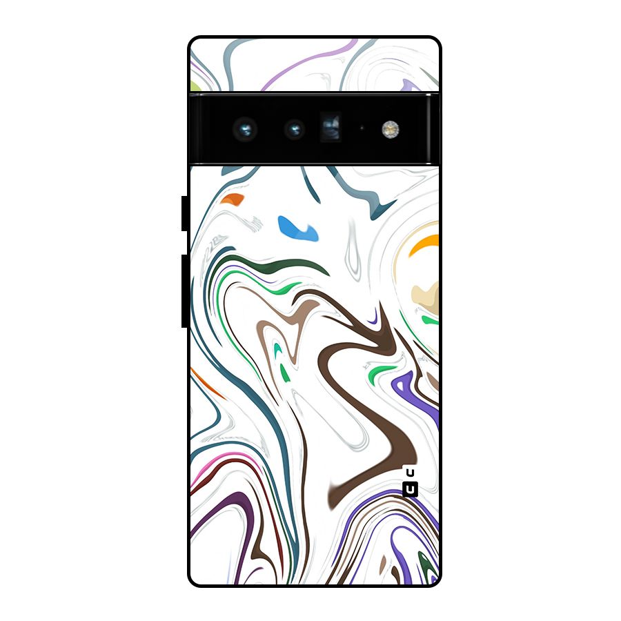 Marbled Printed Art Glass Back Case for Google Pixel 6 Pro