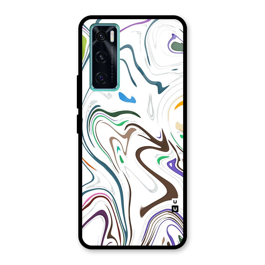 Marbled Printed Art Glass Back Case for Vivo V20 SE