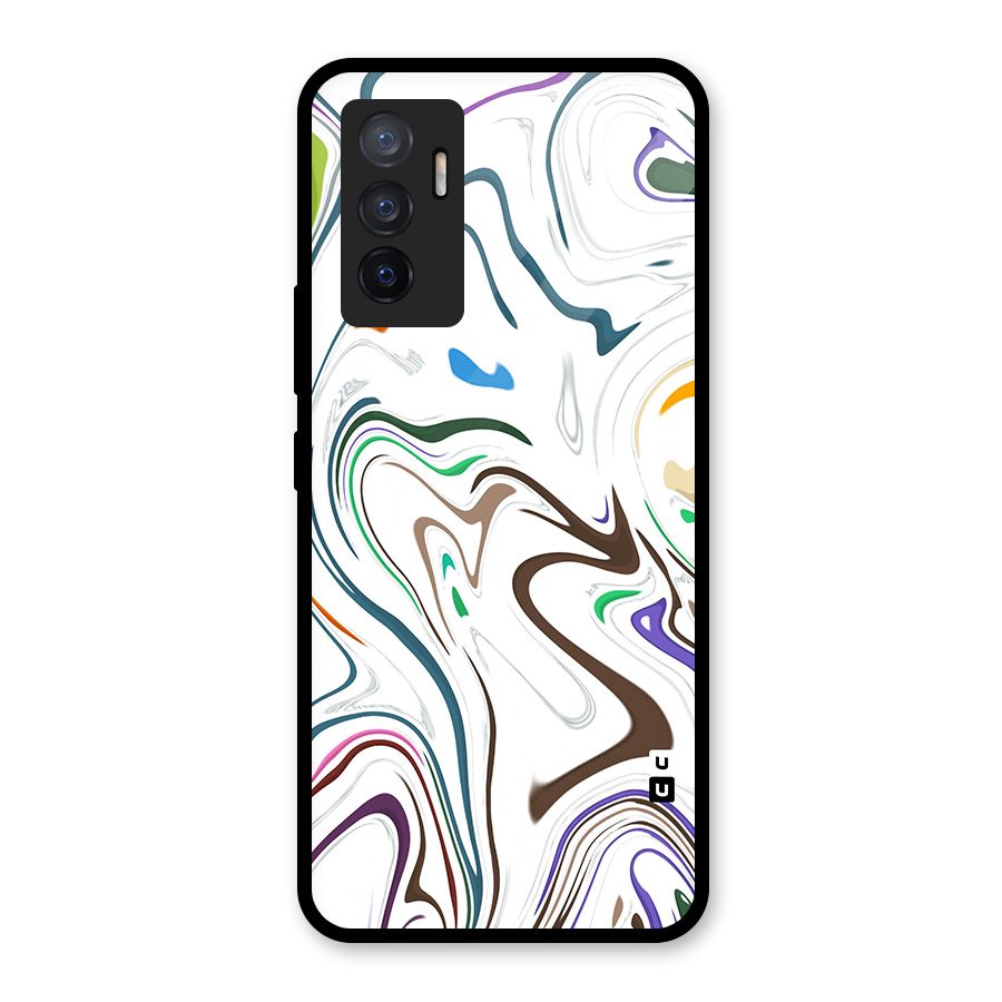 Marbled Printed Art Glass Back Case for Vivo V23e