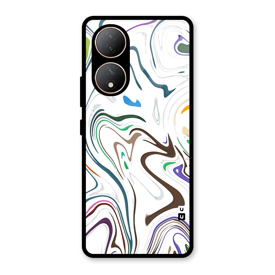 Marbled Printed Art Glass Back Case for Vivo Y100A