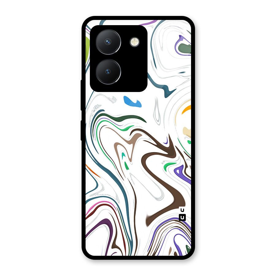 Marbled Printed Art Glass Back Case for Vivo Y36