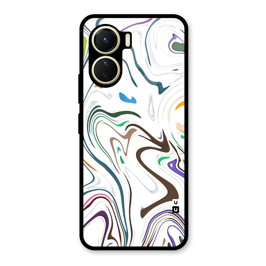 Marbled Printed Art Glass Back Case for Vivo Y56