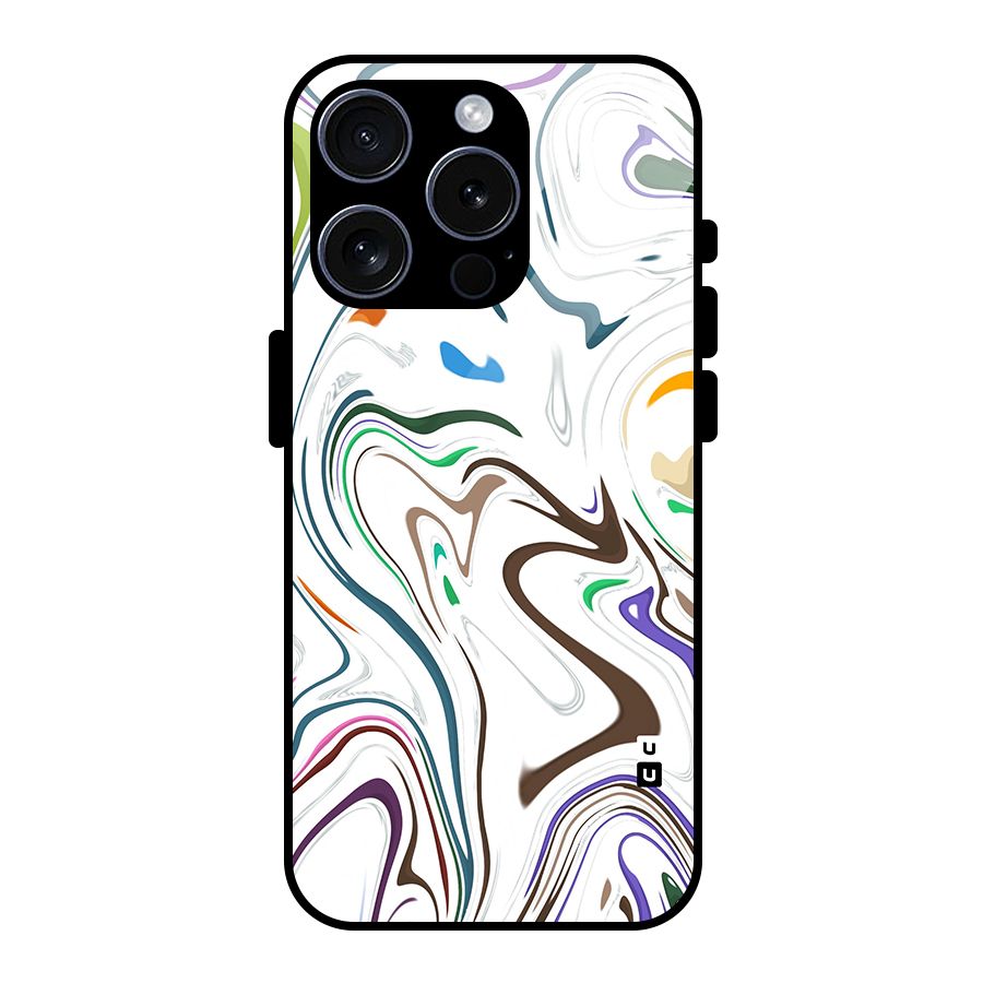 Marbled Printed Art Glass Back Case for iPhone 15 Pro