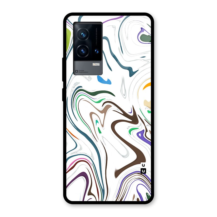 Marbled Printed Art Glass Back Case for iQOO 9 5G