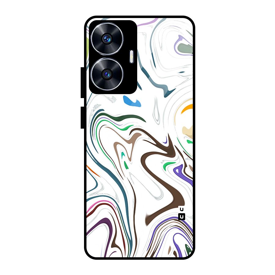 Marbled Printed Art Glass Back Case for realme C55
