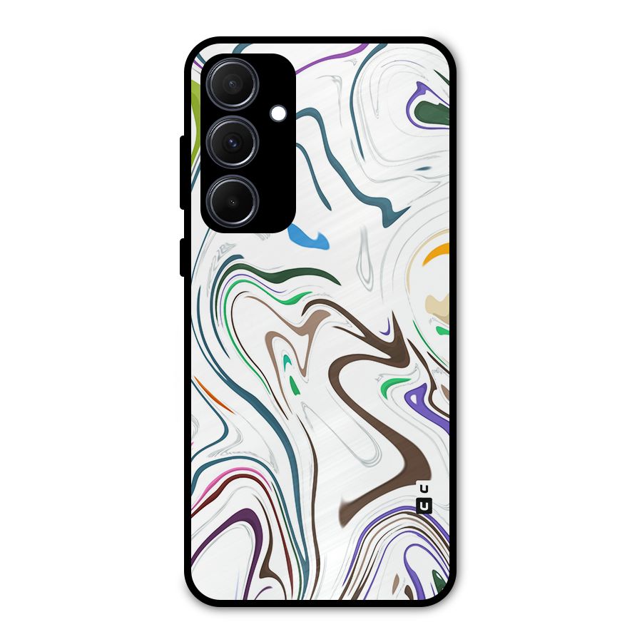 Marbled Printed Art Metal Back Case for Galaxy A35