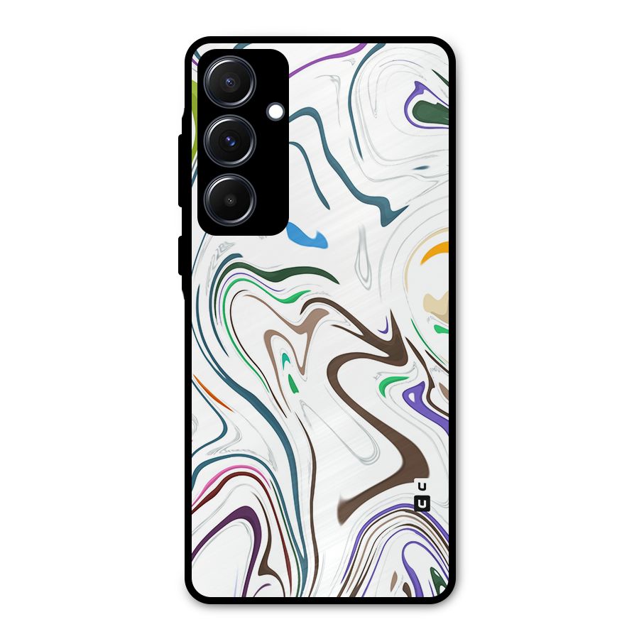 Marbled Printed Art Metal Back Case for Galaxy A55