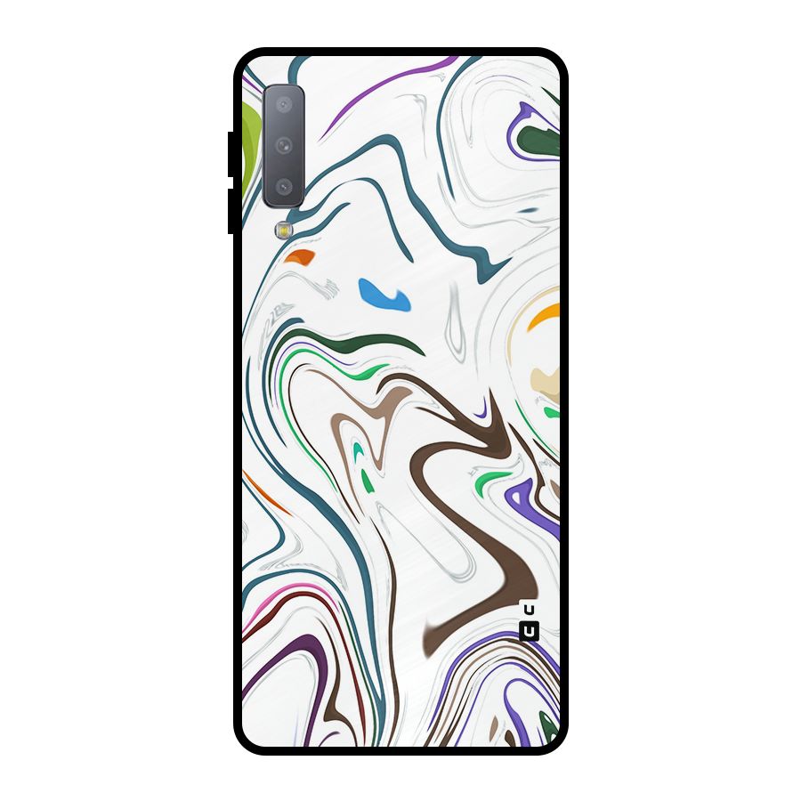 Marbled Printed Art Metal Back Case for Galaxy A7 (2018)