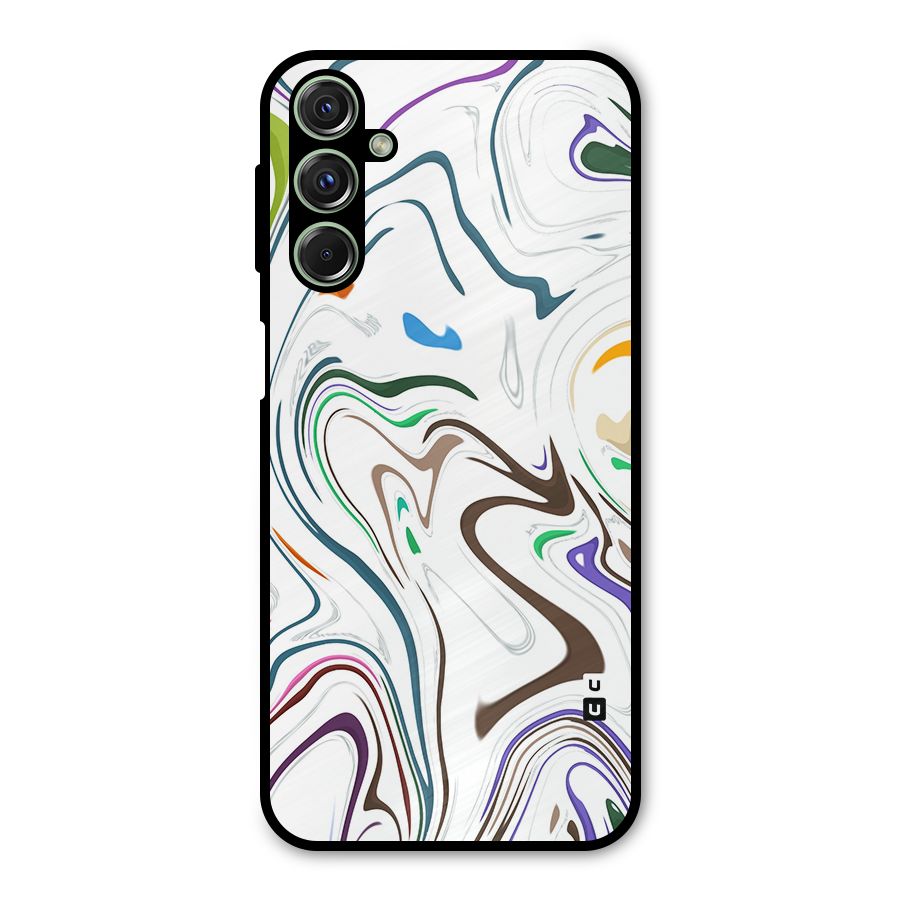 Marbled Printed Art Metal Back Case for Galaxy F34