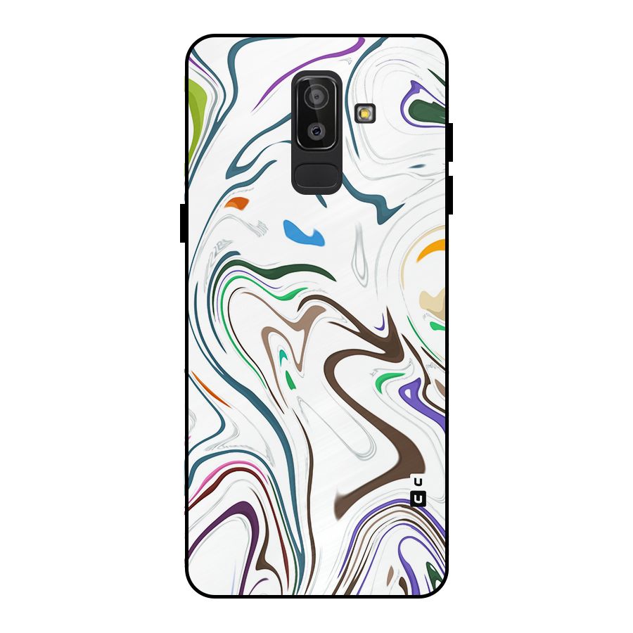 Marbled Printed Art Metal Back Case for Galaxy J8