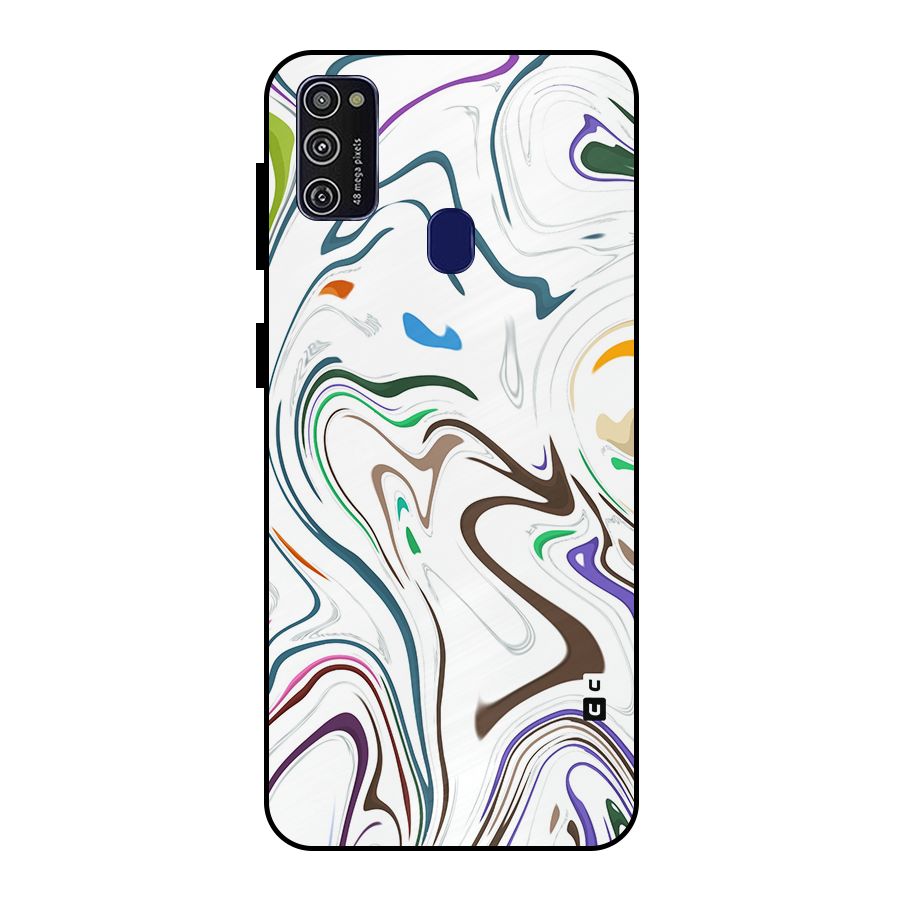 Marbled Printed Art Metal Back Case for Galaxy M30s