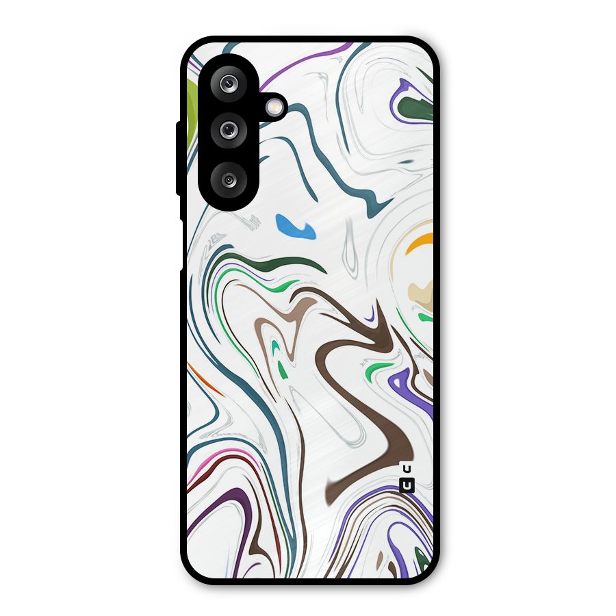Marbled Printed Art Metal Back Case for Galaxy M36