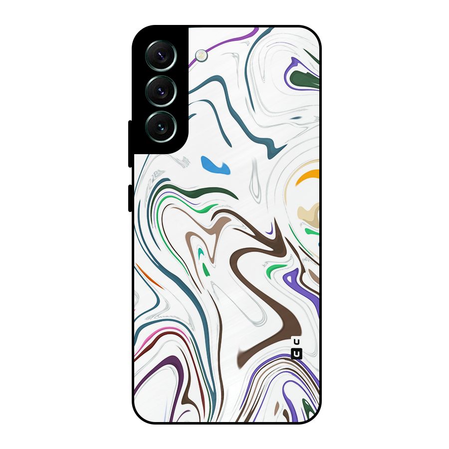 Marbled Printed Art Metal Back Case for Galaxy S22 Plus 5G