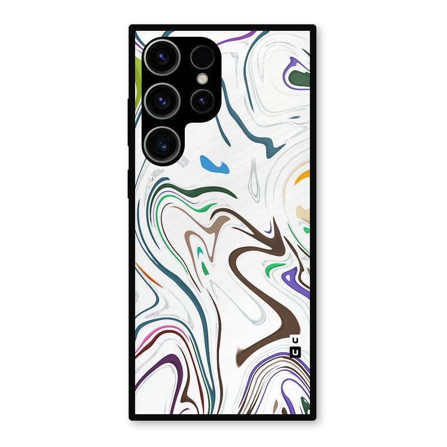 Marbled Printed Art Metal Back Case for Galaxy S23 Ultra