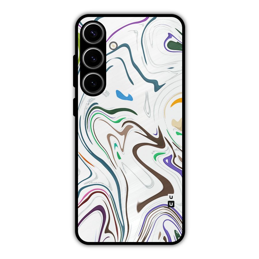 Marbled Printed Art Metal Back Case for Galaxy S24 Plus